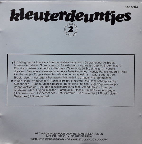 Kinderkoor Jacob Hamel O.l.v. Herman Broekhuizen Met Orkest o.l.v. Pierre Biersma : Kleuterdeuntjes 2 (CD, Album)