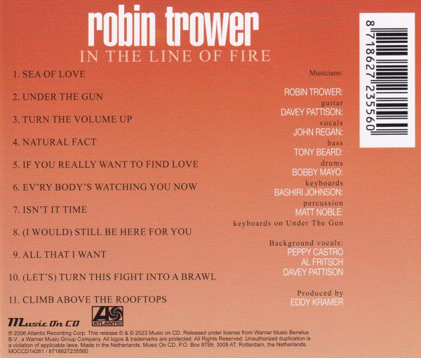 Robin Trower : In The Line Of Fire (CD, Album, RE)