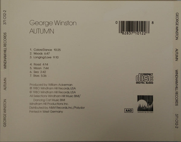 George Winston : Autumn (CD, Album, RE)