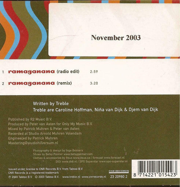 Treble : Ramaganana (CD, Single, Car)