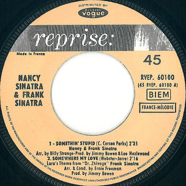 Frank* & Nancy Sinatra : Somethin' Stupid (7", EP)