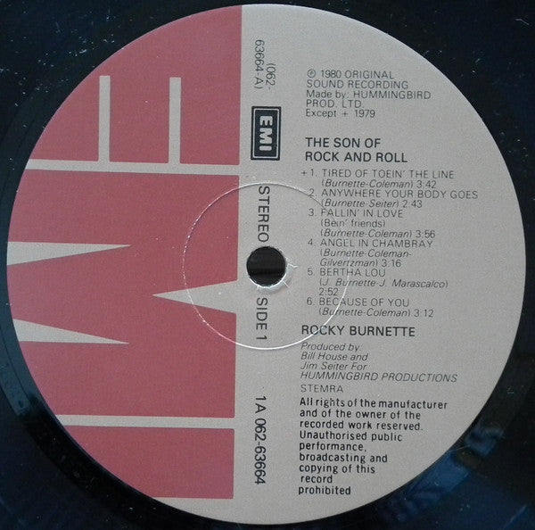 Rocky Burnette : The Son Of Rock And Roll (LP)