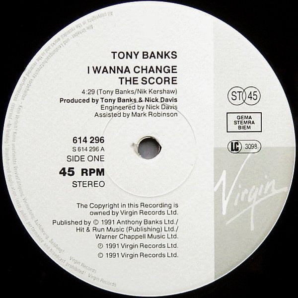 Tony Banks / Nik Kershaw : I Wanna Change The Score (12", Single)