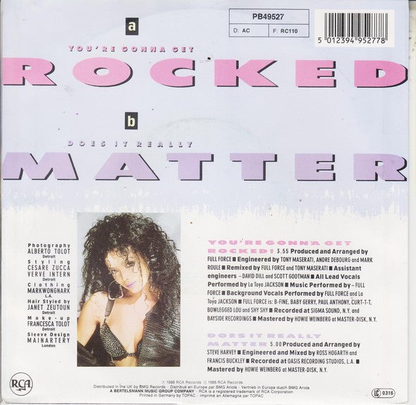 La Toya Jackson : You're Gonna Get Rocked (7")