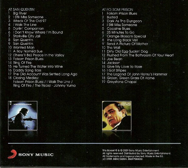 Johnny Cash : At Folsom Prison / At San Quentin (CD, Album, RE, RM + CD, Album, RE, RM + Box, Comp)