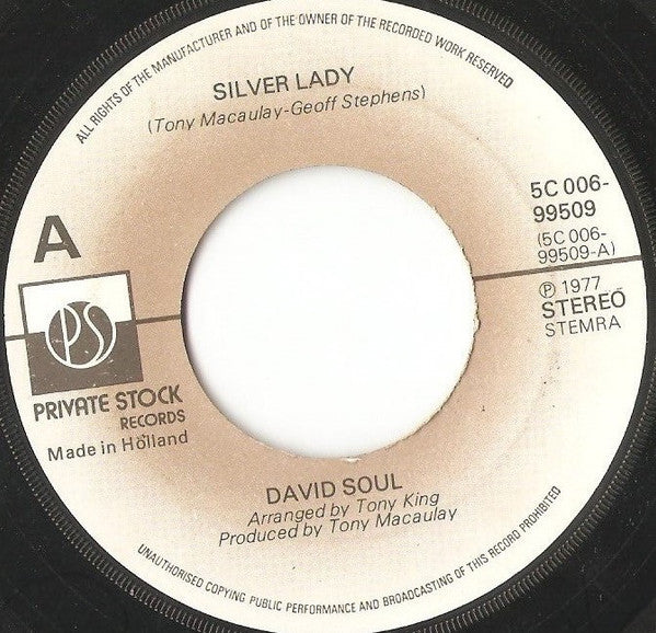 David Soul : Silver Lady (7", Single)