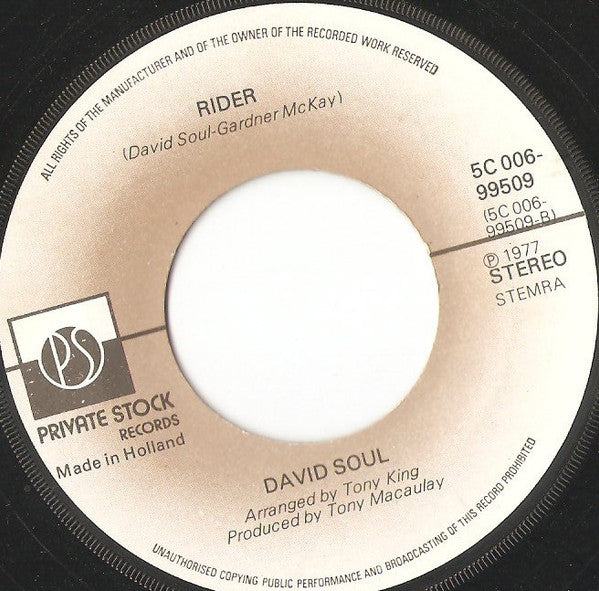 David Soul : Silver Lady (7", Single)