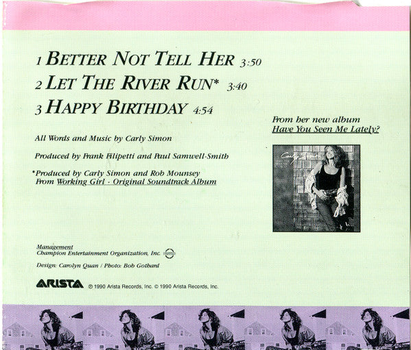 Carly Simon : Better Not Tell Her (CD, Single)
