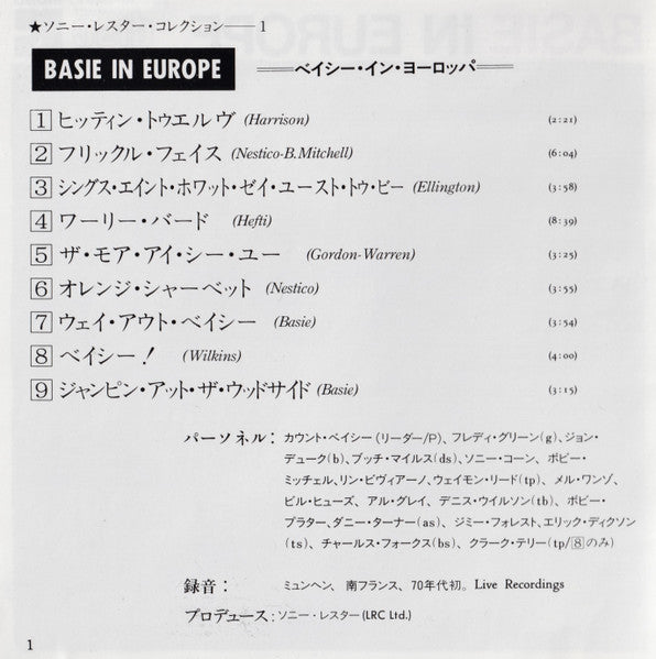 Count Basie Orchestra : Basie In Europe = ベイシー・イン・ヨーロッパ (CD, Album, Mono, RE)