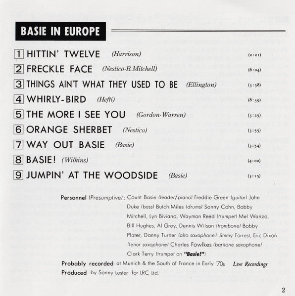Count Basie Orchestra : Basie In Europe = ベイシー・イン・ヨーロッパ (CD, Album, Mono, RE)