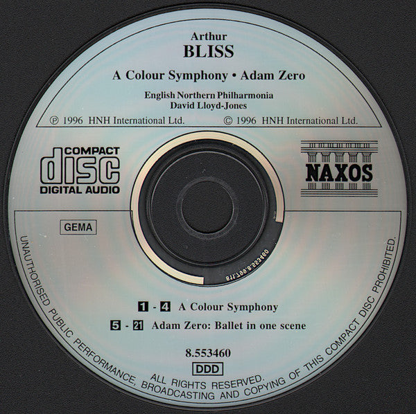 Arthur Bliss / English Northern Philharmonia, David Lloyd-Jones : A Colour Symphony • Adam Zero (CD, Album)
