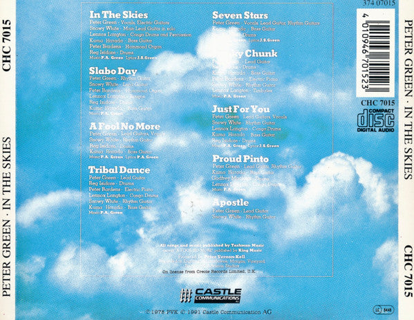 Peter Green (2) : In The Skies (CD, Album, RE)