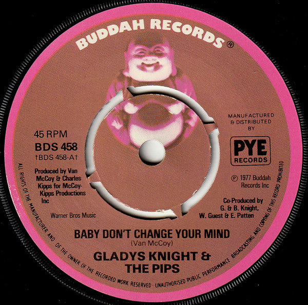 Gladys Knight And The Pips : Baby, Don't Change Your Mind (7", Single)