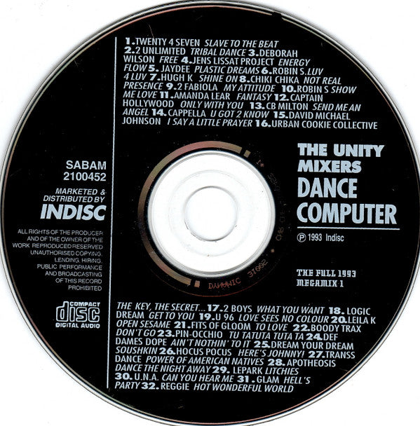 The Unity Mixers : Dance Computer - The Full 1993 Megamix 1 (CD, Mixed)