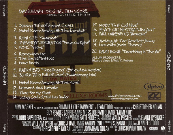 Various : Memento (Music For And Inspired By The Film) (CD, Album)