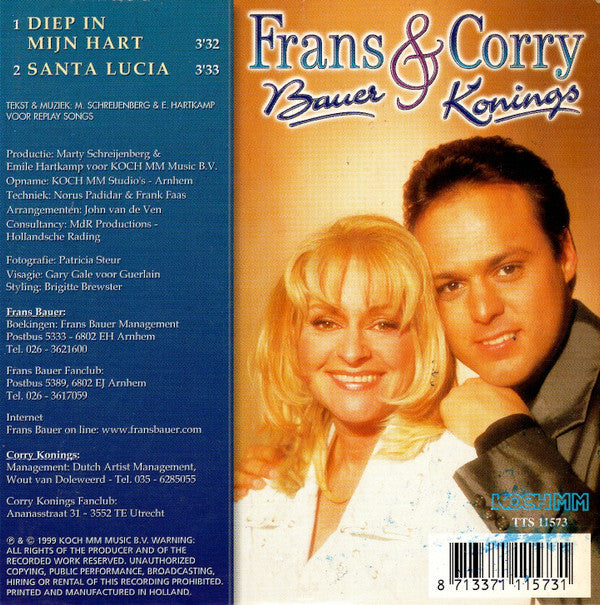Frans Bauer & Corry Konings : Diep In Mijn Hart (CD, Single, Car)