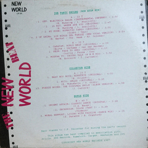 Various : The New World Beat (LP, Comp, Mixed + 12", Album, Comp)