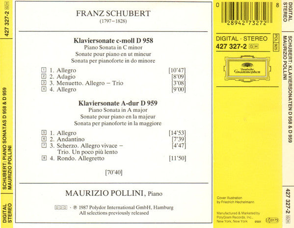 Franz Schubert - Maurizio Pollini : Klaviersonaten D 958 & D 959 (CD, Album, RE)