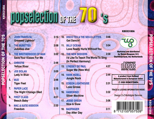 Various : Popselection Of The 70's (3xCD, Comp + Box)