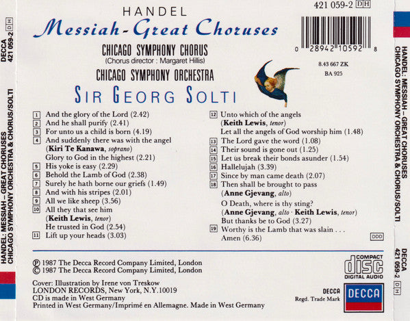 Georg Friedrich Händel  /  Chicago Symphony Orchestra & Chicago Symphony Chorus, Georg Solti : Messiah - Great Choruses (CD, Album)
