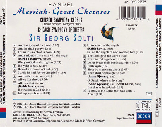 Georg Friedrich Händel  /  Chicago Symphony Orchestra & Chicago Symphony Chorus, Georg Solti : Messiah - Great Choruses (CD, Album)