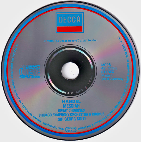 Georg Friedrich Händel  /  Chicago Symphony Orchestra & Chicago Symphony Chorus, Georg Solti : Messiah - Great Choruses (CD, Album)