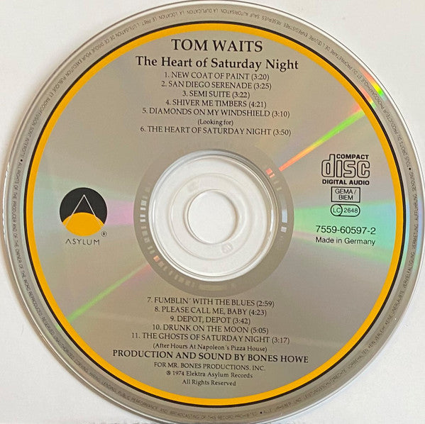 Tom Waits : The Heart Of Saturday Night (CD, Album, RE, RP)