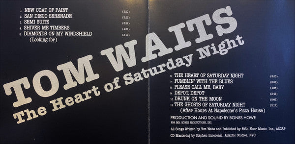 Tom Waits : The Heart Of Saturday Night (CD, Album, RE, RP)