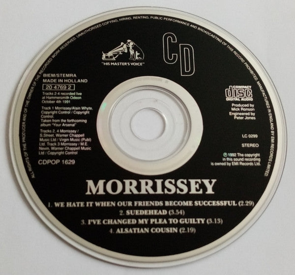 Morrissey : We Hate It When Our Friends Become Successful (CD, Single)