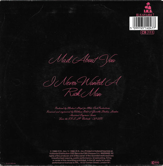 Belinda Carlisle : Mad About You (7", Single)