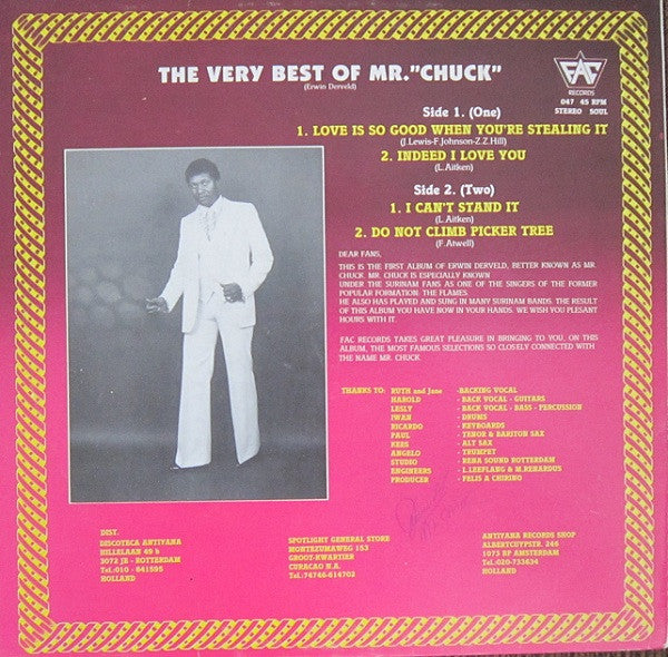 Erwin Derveld : The Very Best Of Mr. "Chuck" (12")