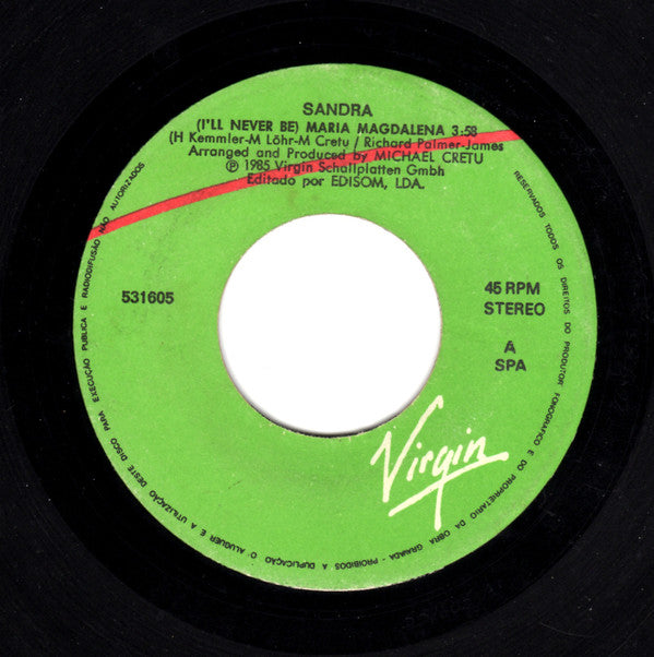 Sandra : (I'll Never Be) Maria Magdalena (7", Single)