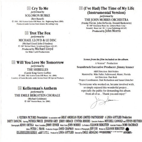 Various : More Dirty Dancing (More Original Music From The Hit Motion Picture "Dirty Dancing") (CD, Album, Comp, RP)