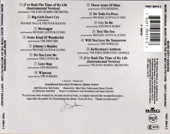 Various : More Dirty Dancing (More Original Music From The Hit Motion Picture "Dirty Dancing") (CD, Album, Comp, RP)