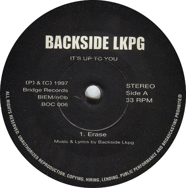 Backside : It's Up To You (7", Single)