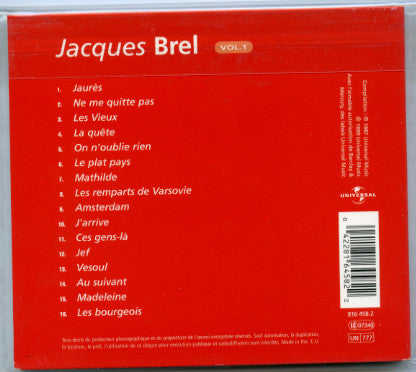 Jacques Brel : Vol.1 (CD, Comp, Ltd, RE, RM, Dig)