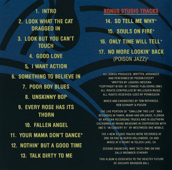Poison (3) : Swallow This Live (CD, Album)