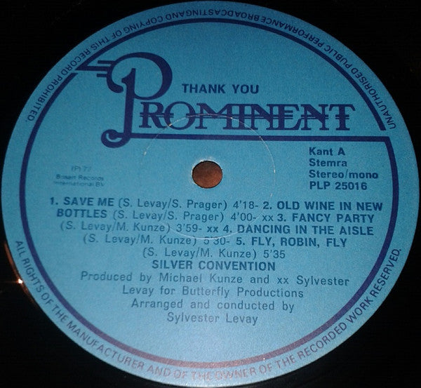 Silver Convention : Thank You (LP, Comp)