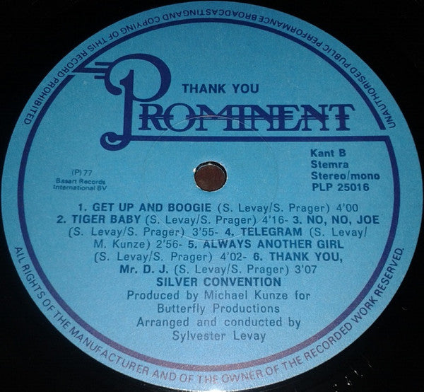 Silver Convention : Thank You (LP, Comp)