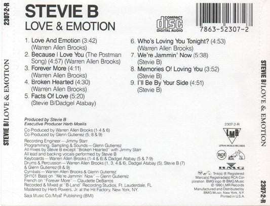 Stevie B : Love & Emotion (CD, Album)