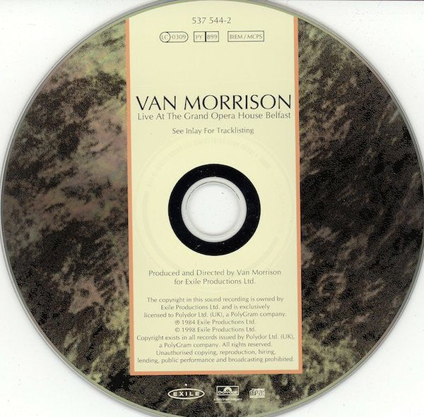 Van Morrison : Live At The Grand Opera House Belfast (CD, Album, RE, RM)