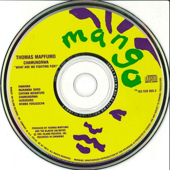 Thomas Mapfumo And The Blacks Unlimited : Chamunorwa ("What Are We Fighting For?") (CD, Album)