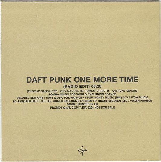 Daft Punk : One More Time (CD, Single, Promo)