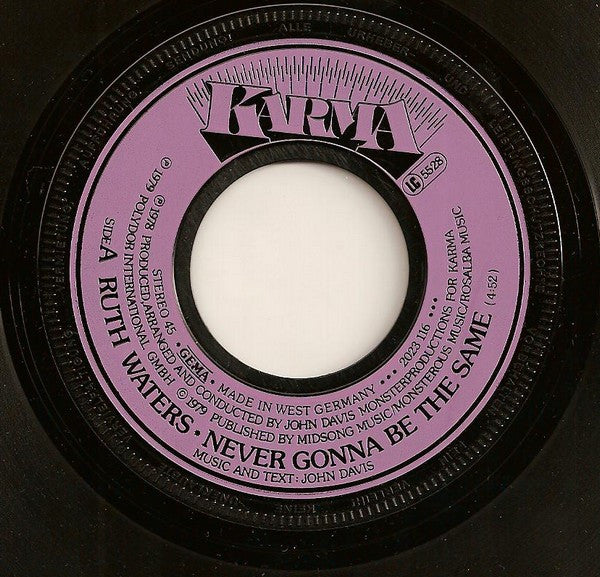 Ruth Waters : Never Gonna Be The Same (7", Single)