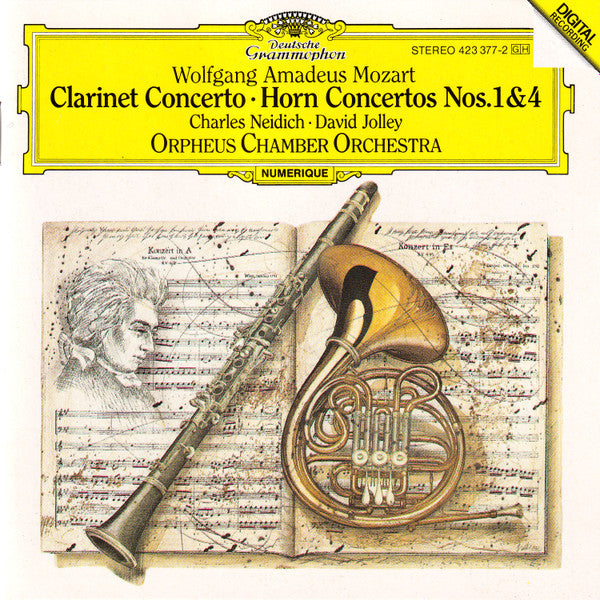Wolfgang Amadeus Mozart – Charles Neidich · David Jolley · Orpheus Chamber Orchestra : Clarinet Concerto · Horn Concertos Nos. 1 & 4 (CD, Album, PDO)