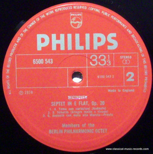 Ludwig Van Beethoven / Members Of The Berlin Philharmonic Octet : Septett Op. 20 (LP)