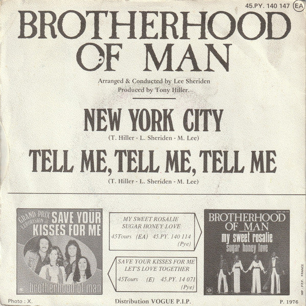 Brotherhood Of Man : New-York City (7", Single)