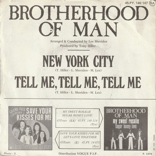 Brotherhood Of Man : New-York City (7", Single)