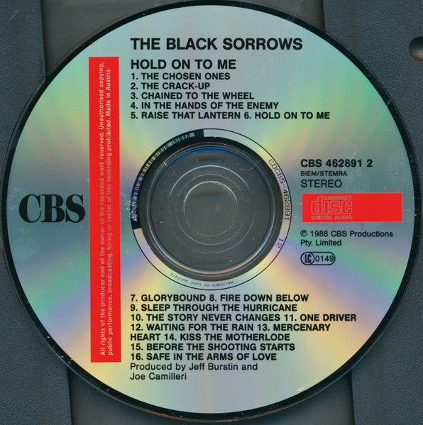 The Black Sorrows : Hold On To Me (CD, Album)