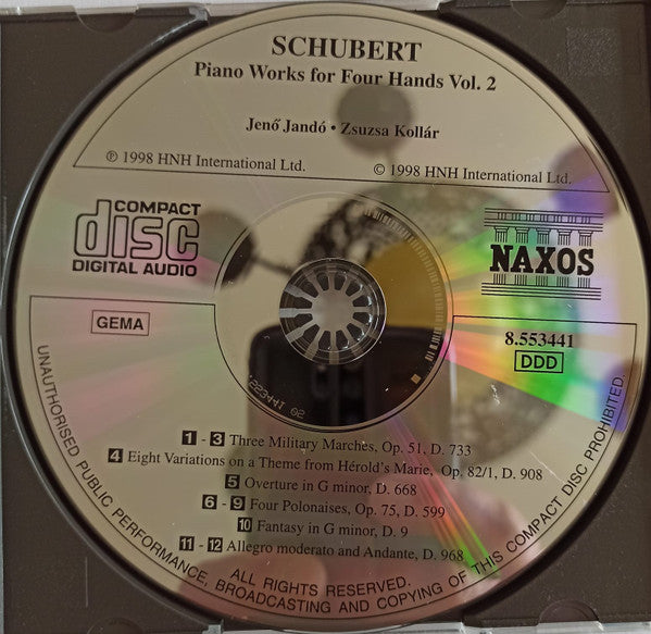 Franz Schubert : Piano Works For Four Hands, Vol. 2 (Three Military Marches - Four Polonaieses - Fantasy In G Minor) (CD)